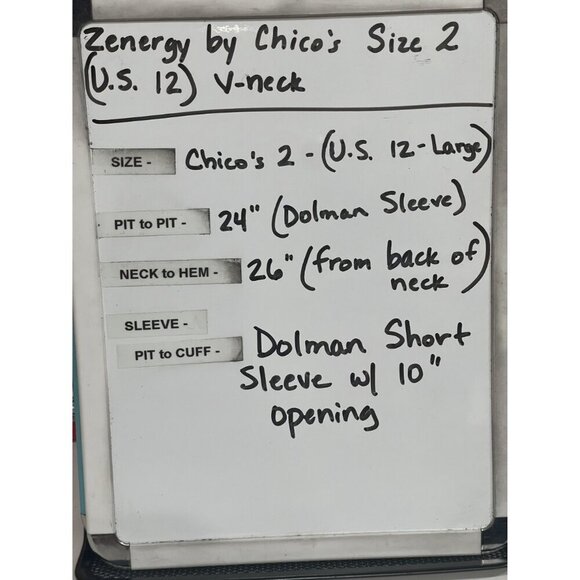 Zenergy by Chico's Short Dolman sleeve top Sparkly Studded Detail Sz 2 (U.S. 12) - Picture 9 of 9